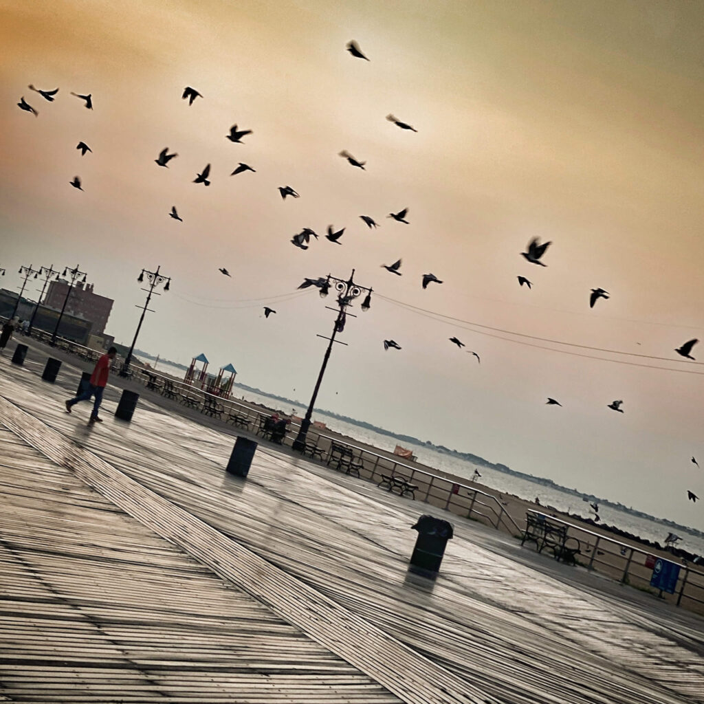 Brighton Beach, Brooklyn, at sunrise